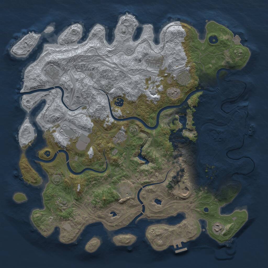 Rust Map: Procedural Map, Size: 4500, Seed: 828, 17 Monuments