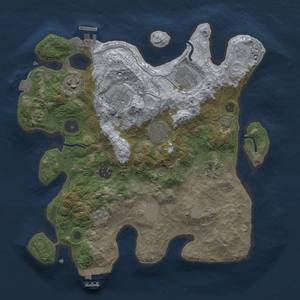 Thumbnail Rust Map: Procedural Map, Size: 3277, Seed: 1, 16 Monuments