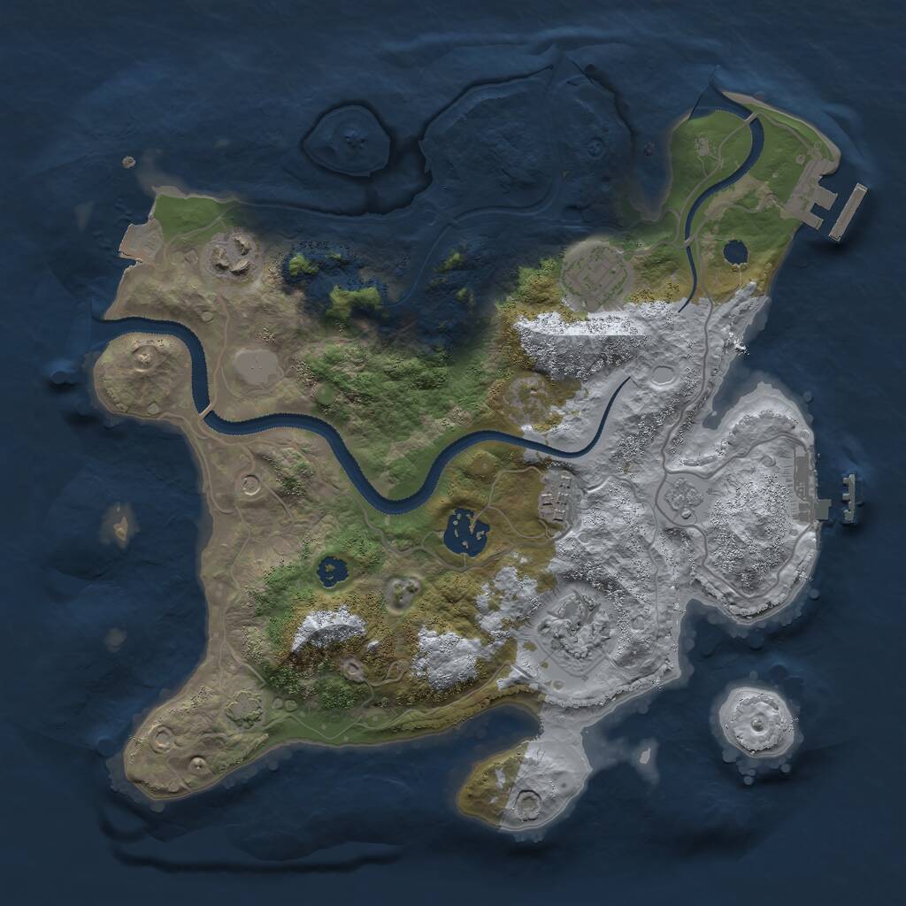 Rust Map: Procedural Map, Size: 3000, Seed: 428790902, 11 Monuments