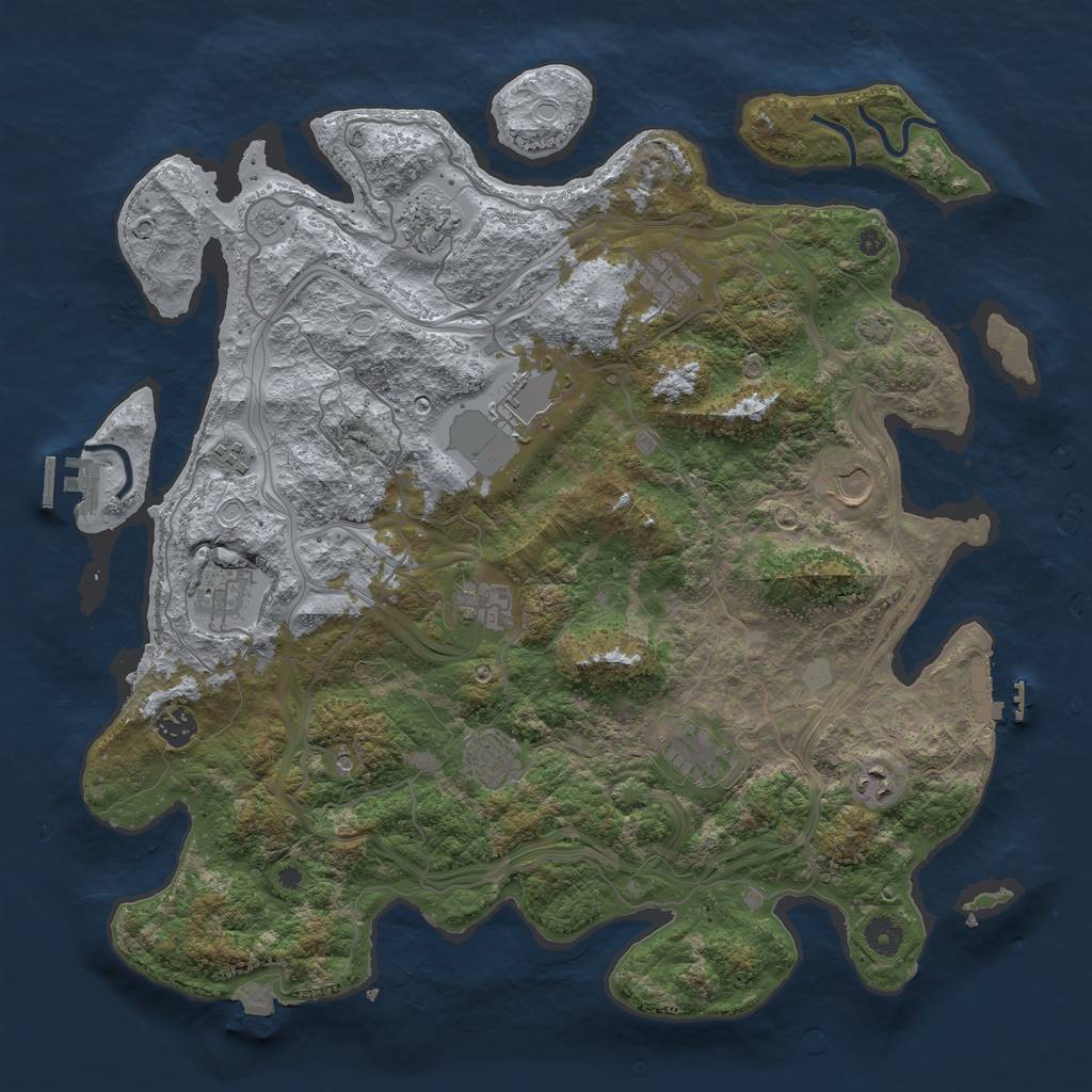 Rust Map: Procedural Map, Size: 4250, Seed: 364019661, 19 Monuments