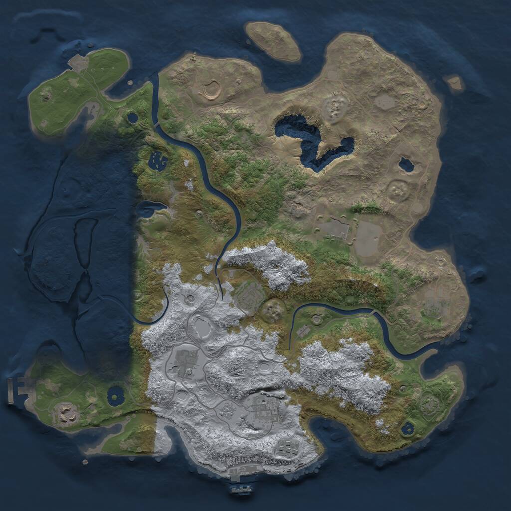Rust Map: Procedural Map, Size: 4000, Seed: 2144043106, 15 Monuments