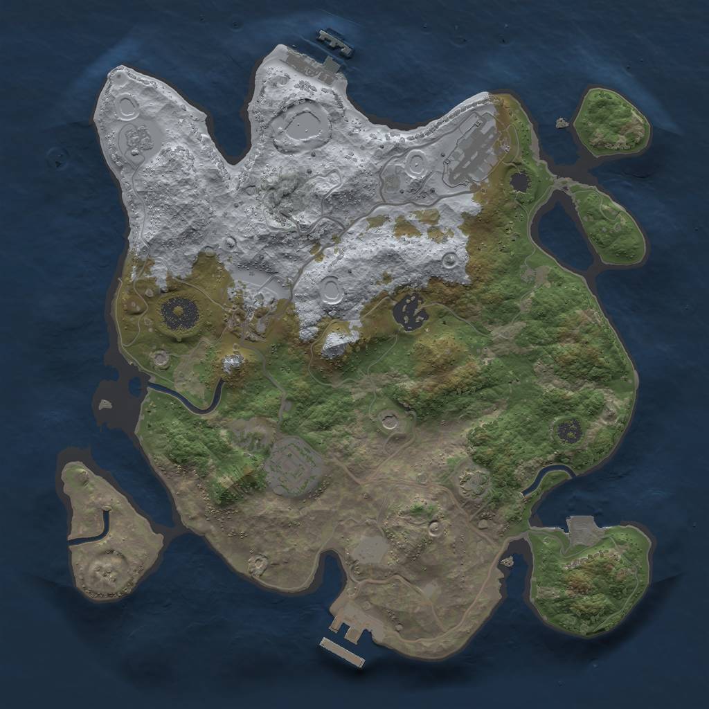 Rust Map: Procedural Map, Size: 3000, Seed: 1205984, 12 Monuments