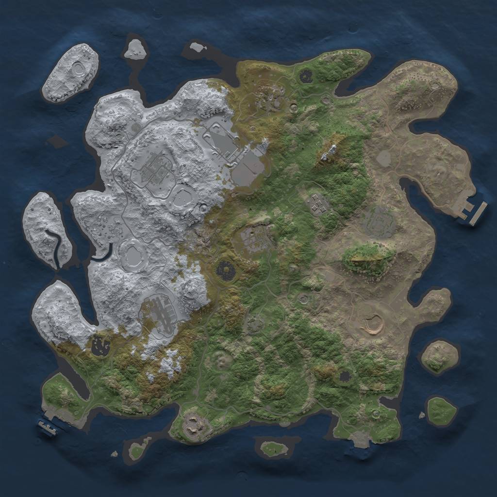 Rust Map: Procedural Map, Size: 3800, Seed: 18667982, 18 Monuments