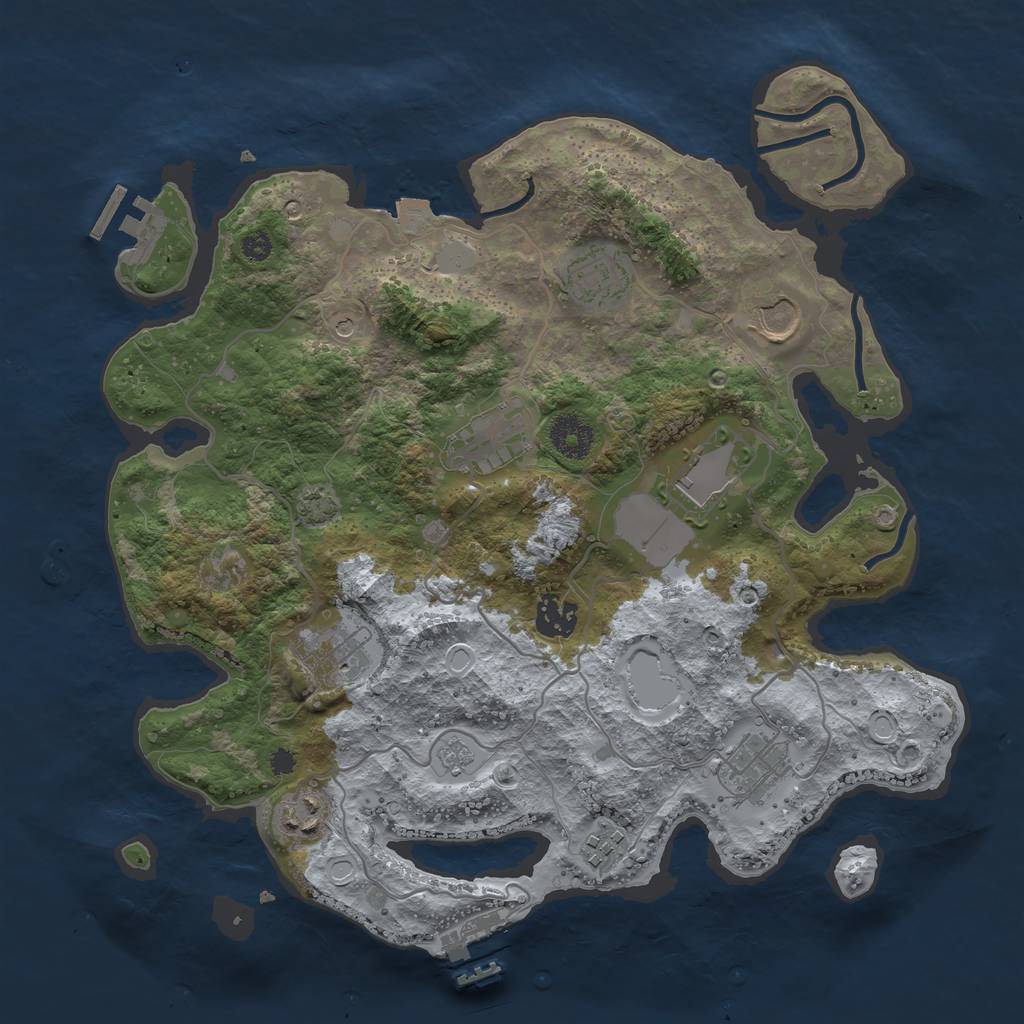 Rust Map: Procedural Map, Size: 3500, Seed: 1507, 17 Monuments