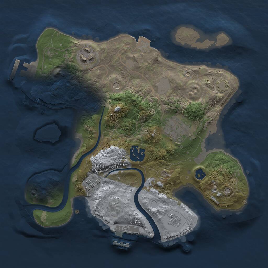 Rust Map: Procedural Map, Size: 2500, Seed: 1899927793, 10 Monuments