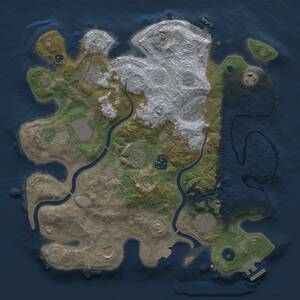 Thumbnail Rust Map: Procedural Map, Size: 3500, Seed: 853539818, 15 Monuments