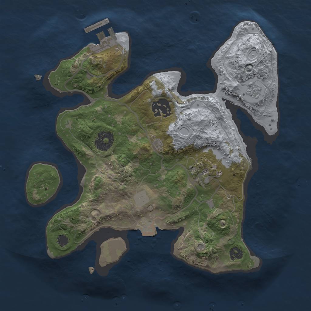 Rust Map: Procedural Map, Size: 2400, Seed: 702, 7 Monuments