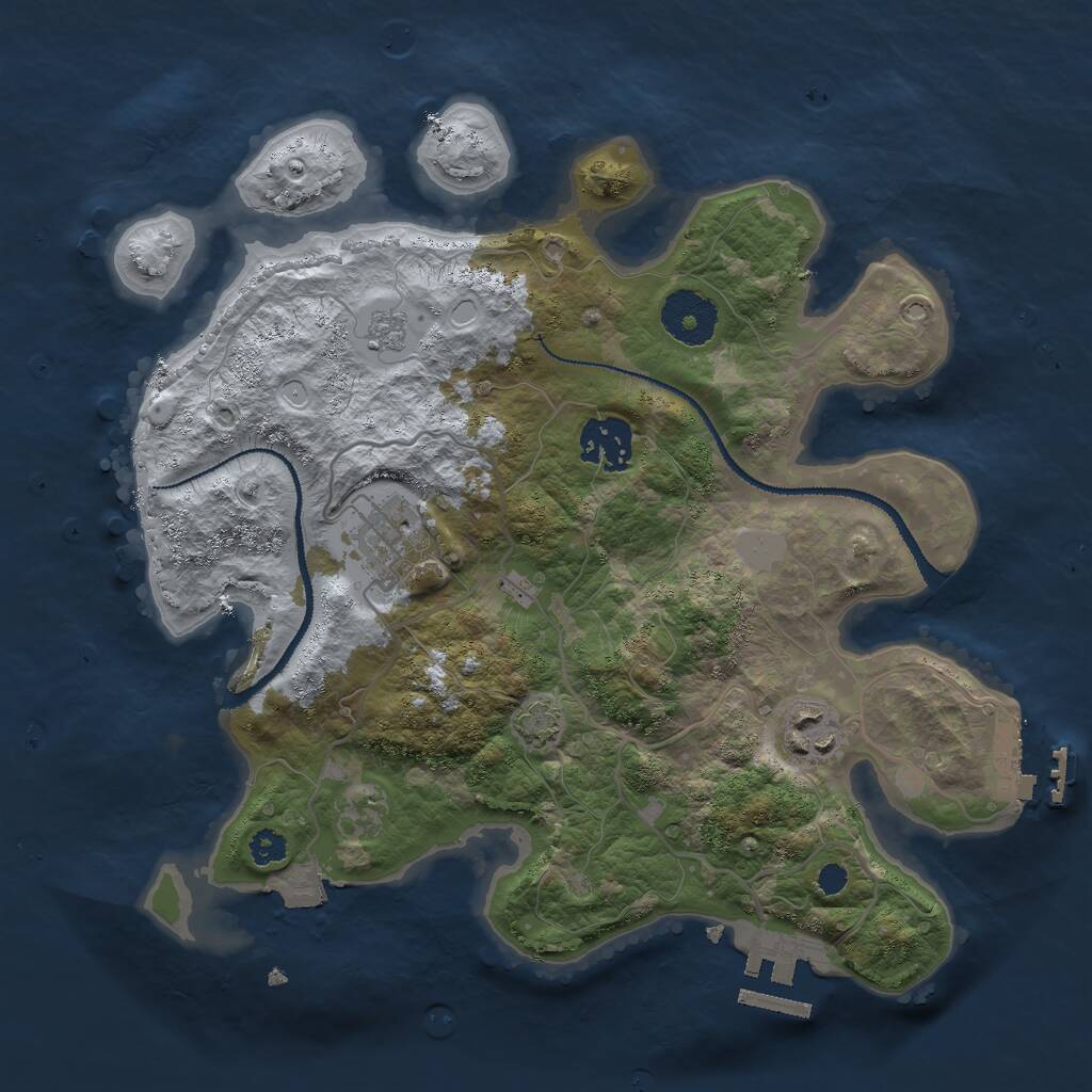 Rust Map: Procedural Map, Size: 3000, Seed: 31300, 8 Monuments