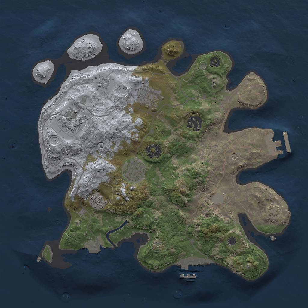 Rust Map: Procedural Map, Size: 3000, Seed: 31300, 13 Monuments