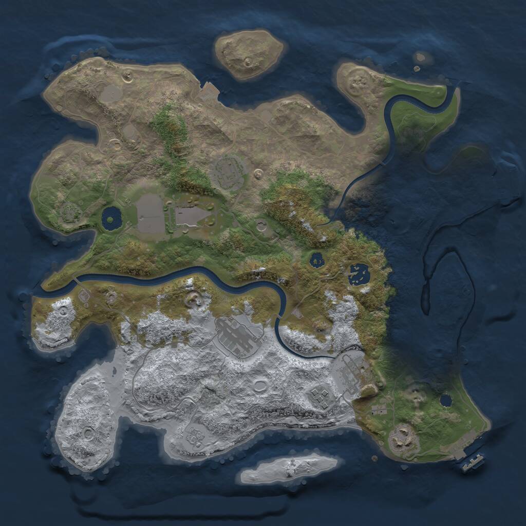 Rust Map: Procedural Map, Size: 3500, Seed: 1622786782, 13 Monuments