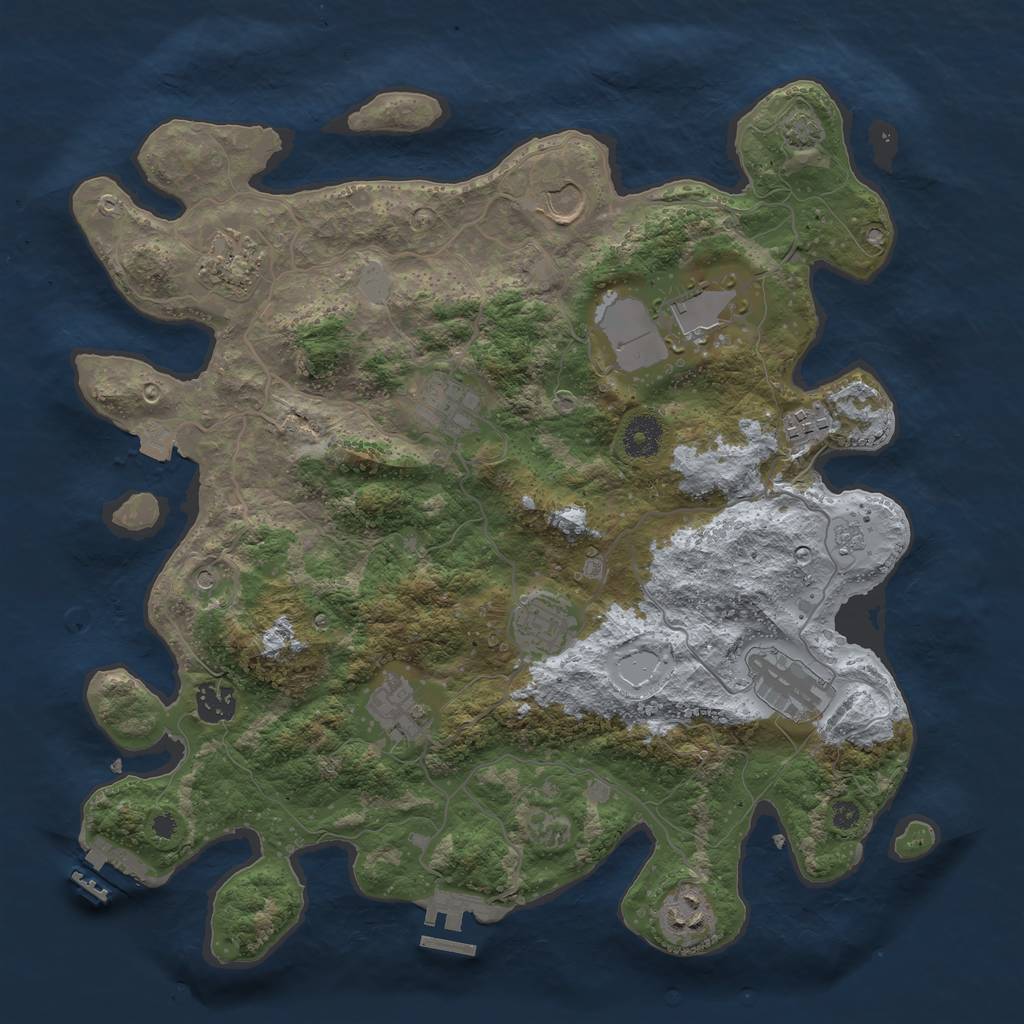 Rust Map: Procedural Map, Size: 3700, Seed: 26703710, 18 Monuments