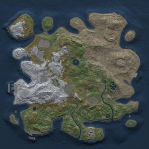 Thumbnail Rust Map: Procedural Map, Size: 3500, Seed: 464940694, 15 Monuments