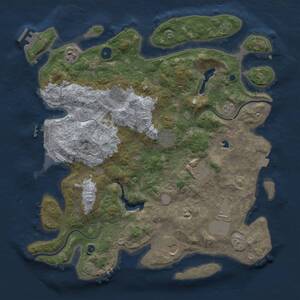 Thumbnail Rust Map: Procedural Map, Size: 4000, Seed: 767500527, 13 Monuments