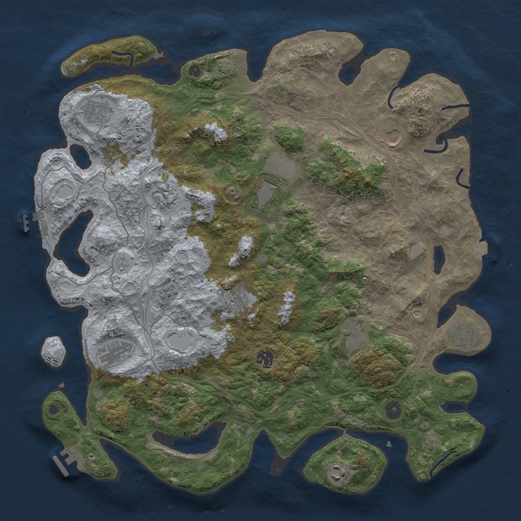 Rust Map: Procedural Map, Size: 4500, Seed: 69000, 19 Monuments