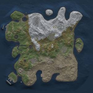 Thumbnail Rust Map: Procedural Map, Size: 3299, Seed: 1, 15 Monuments