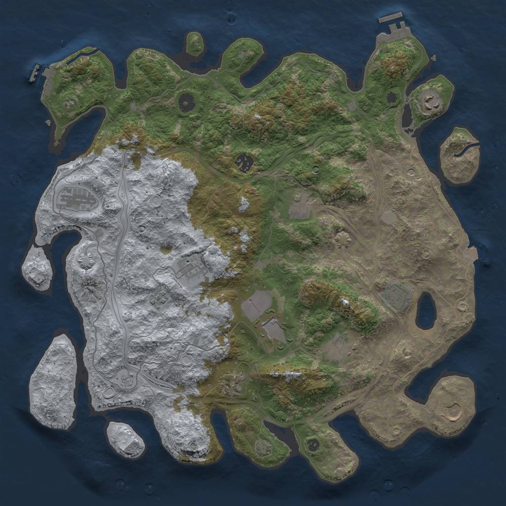 Rust Map: Procedural Map, Size: 4250, Seed: 1906053559, 19 Monuments