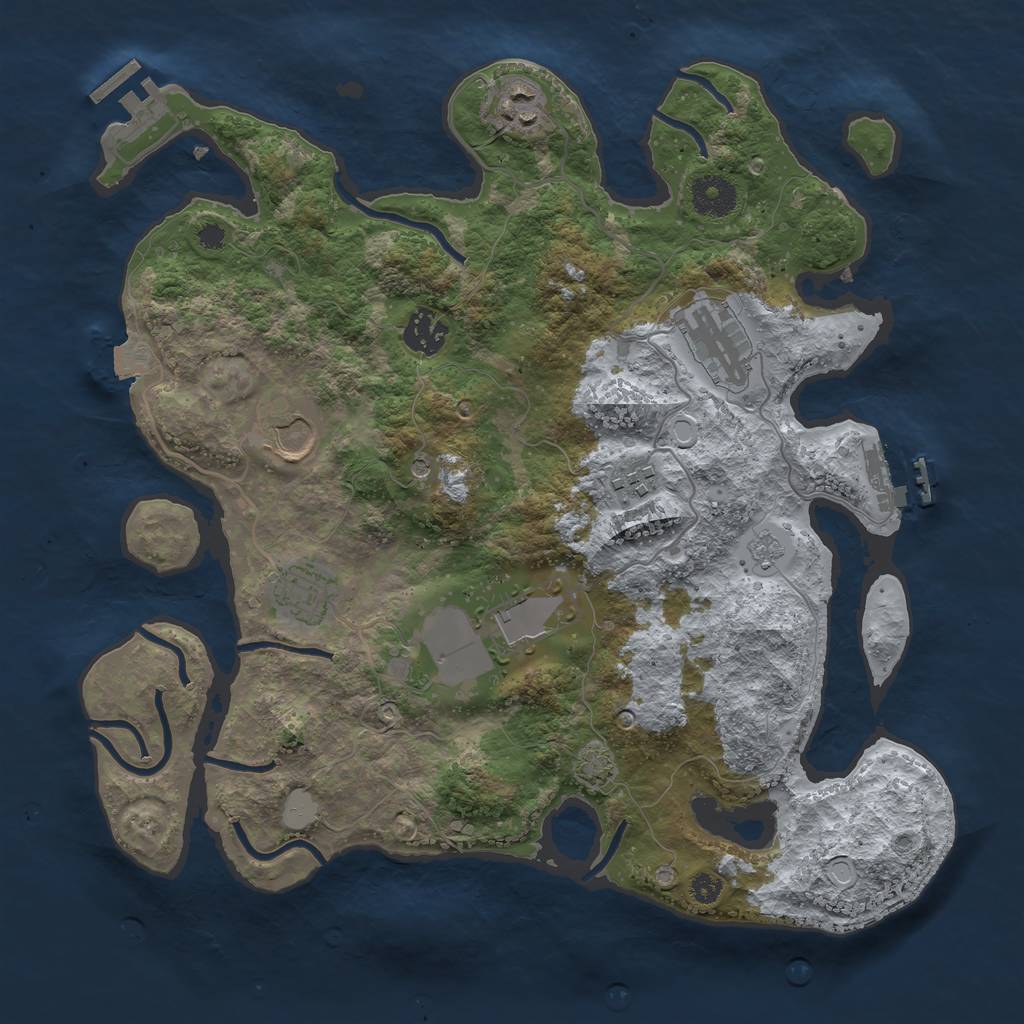 Rust Map: Procedural Map, Size: 3500, Seed: 6816, 15 Monuments