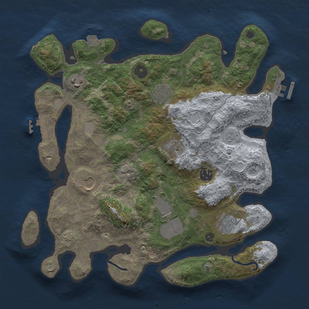 Rust Map: Procedural Map, Size: 3500, Seed: 1485491188, 15 Monuments