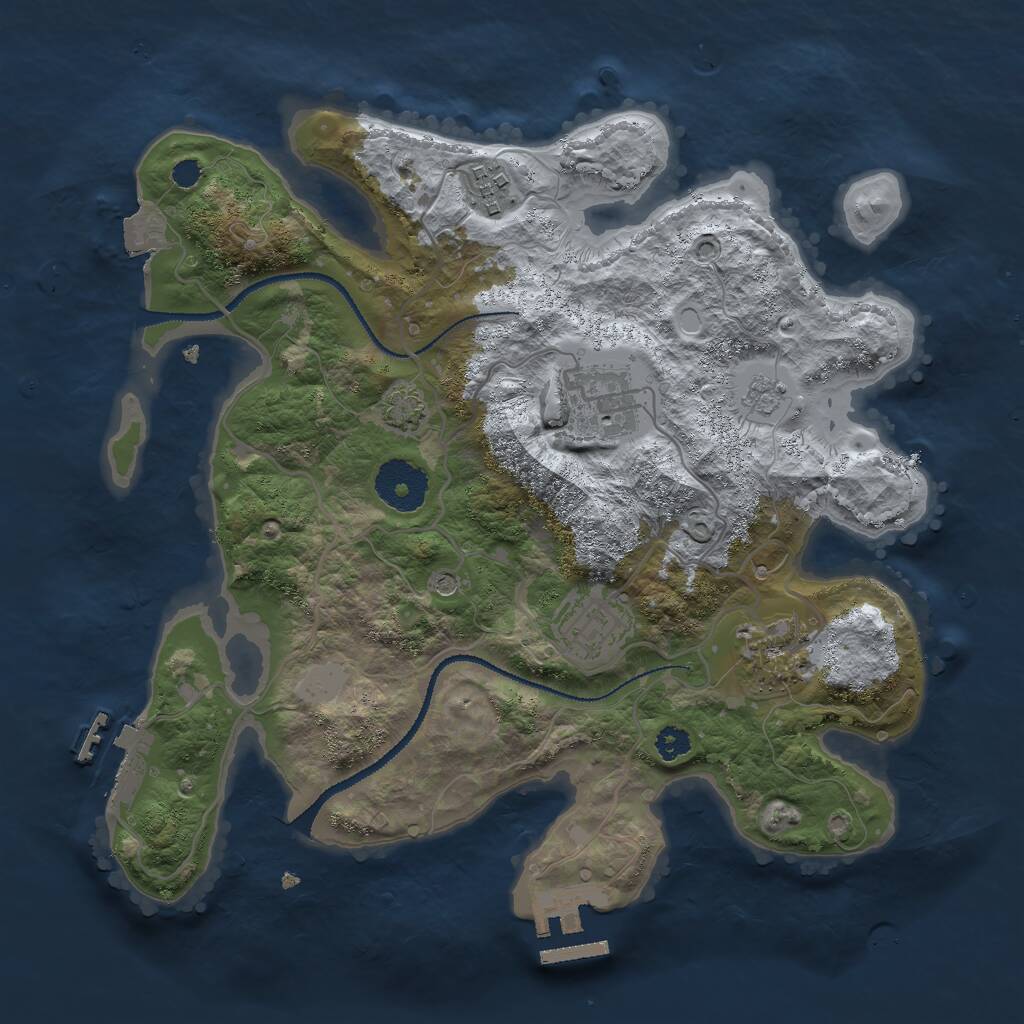 Rust Map: Procedural Map, Size: 3000, Seed: 456102815, 10 Monuments
