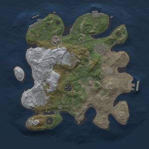 Thumbnail Rust Map: Procedural Map, Size: 3000, Seed: 1159276345, 15 Monuments