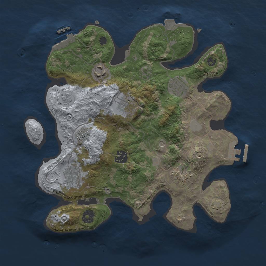 Rust Map: Procedural Map, Size: 3000, Seed: 1159276345, 15 Monuments