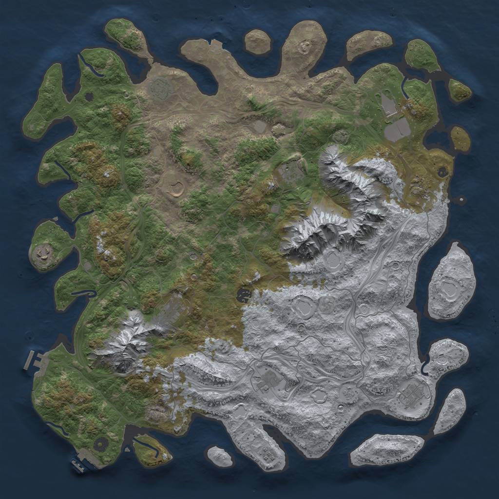 Rust Map: Procedural Map, Size: 5000, Seed: 1995415959, 19 Monuments