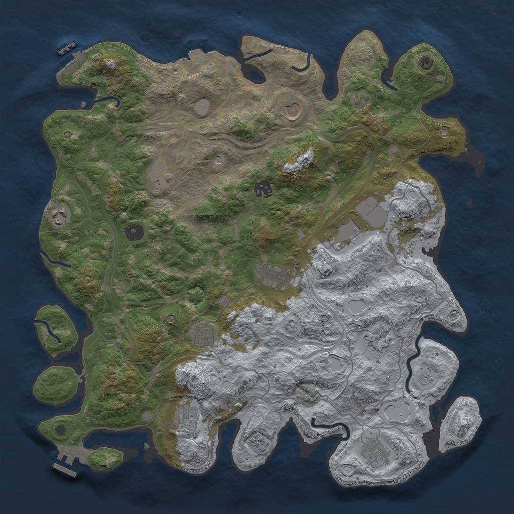 Rust Map: Procedural Map, Size: 4250, Seed: 1269756661, 19 Monuments