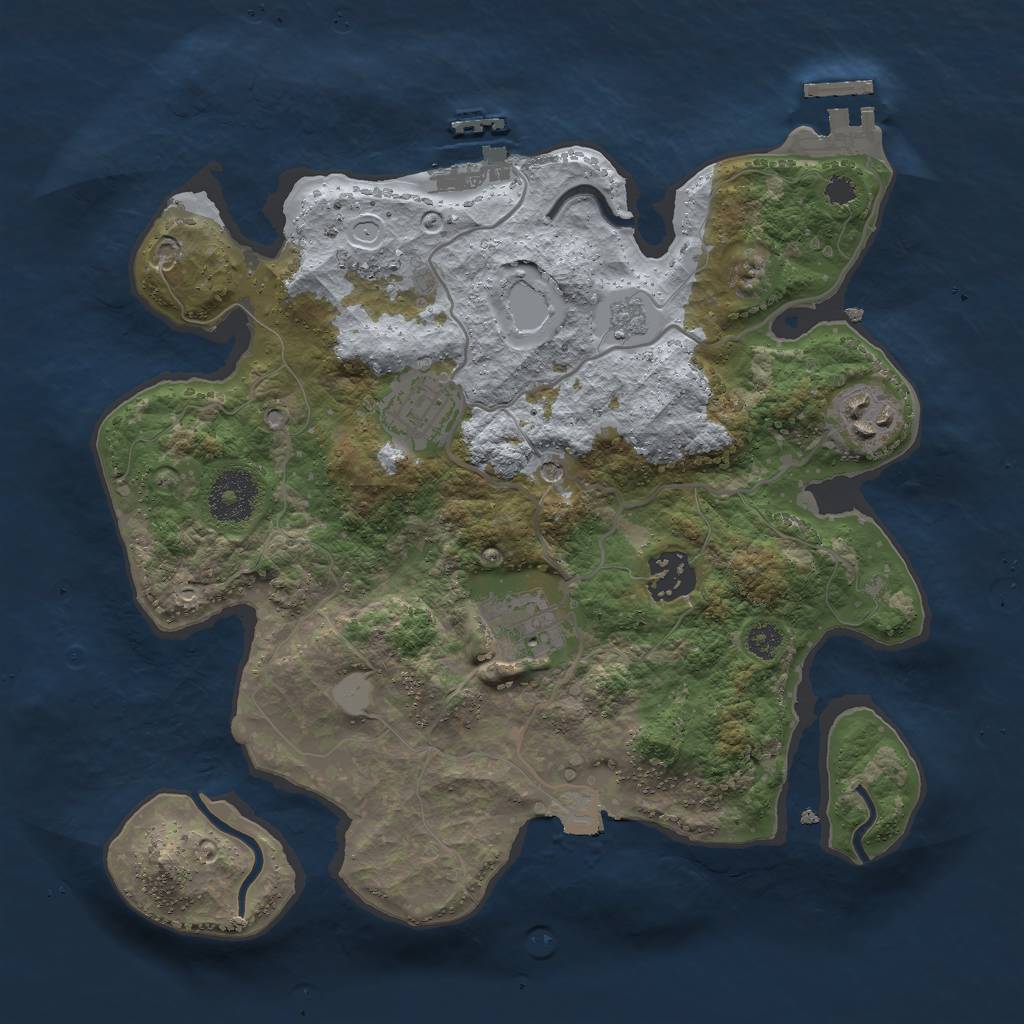 Rust Map: Procedural Map, Size: 3000, Seed: 1557256719, 11 Monuments