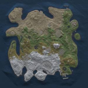 Thumbnail Rust Map: Procedural Map, Size: 3300, Seed: 997203678, 16 Monuments