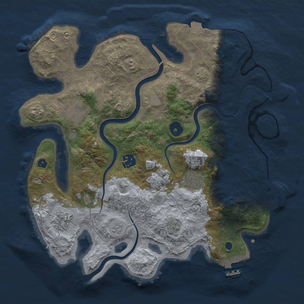 Rust Map: Procedural Map, Size: 3300, Seed: 997203678, 10 Monuments