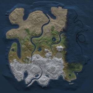Thumbnail Rust Map: Procedural Map, Size: 3300, Seed: 997203678, 10 Monuments