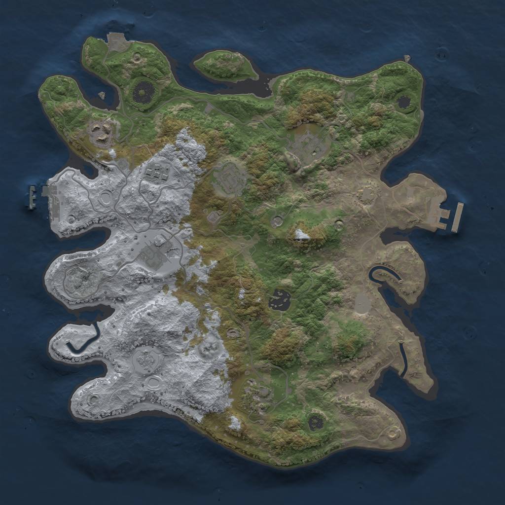 Rust Map: Procedural Map, Size: 3400, Seed: 88997503, 15 Monuments