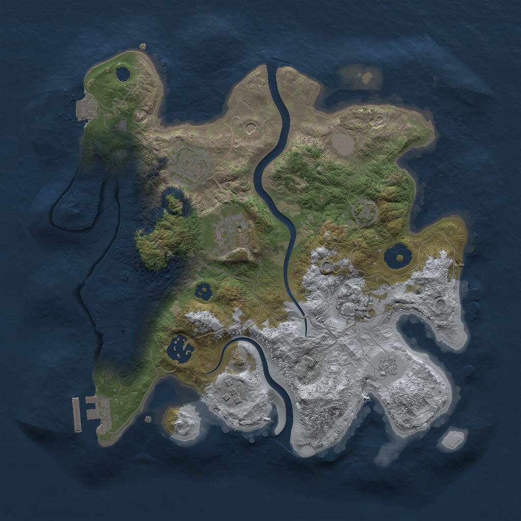 Rust Map: Procedural Map, Size: 3000, Seed: 1668786263, 10 Monuments