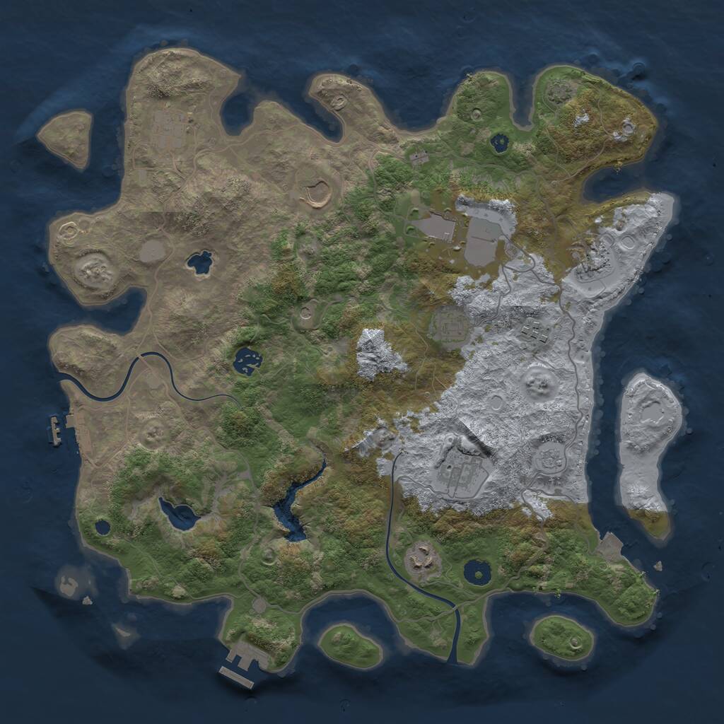 Rust Map: Procedural Map, Size: 4000, Seed: 368641058, 15 Monuments