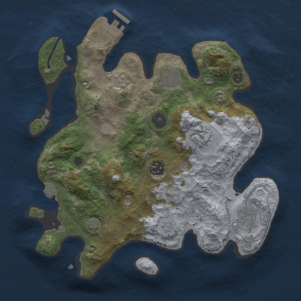 Rust Map: Procedural Map, Size: 3000, Seed: 262204752, 12 Monuments