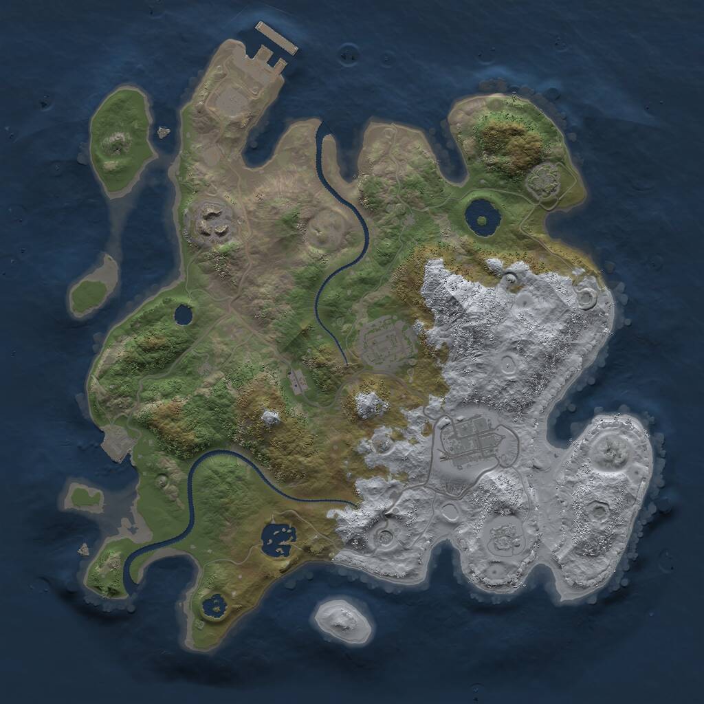 Rust Map: Procedural Map, Size: 3000, Seed: 262204752, 9 Monuments