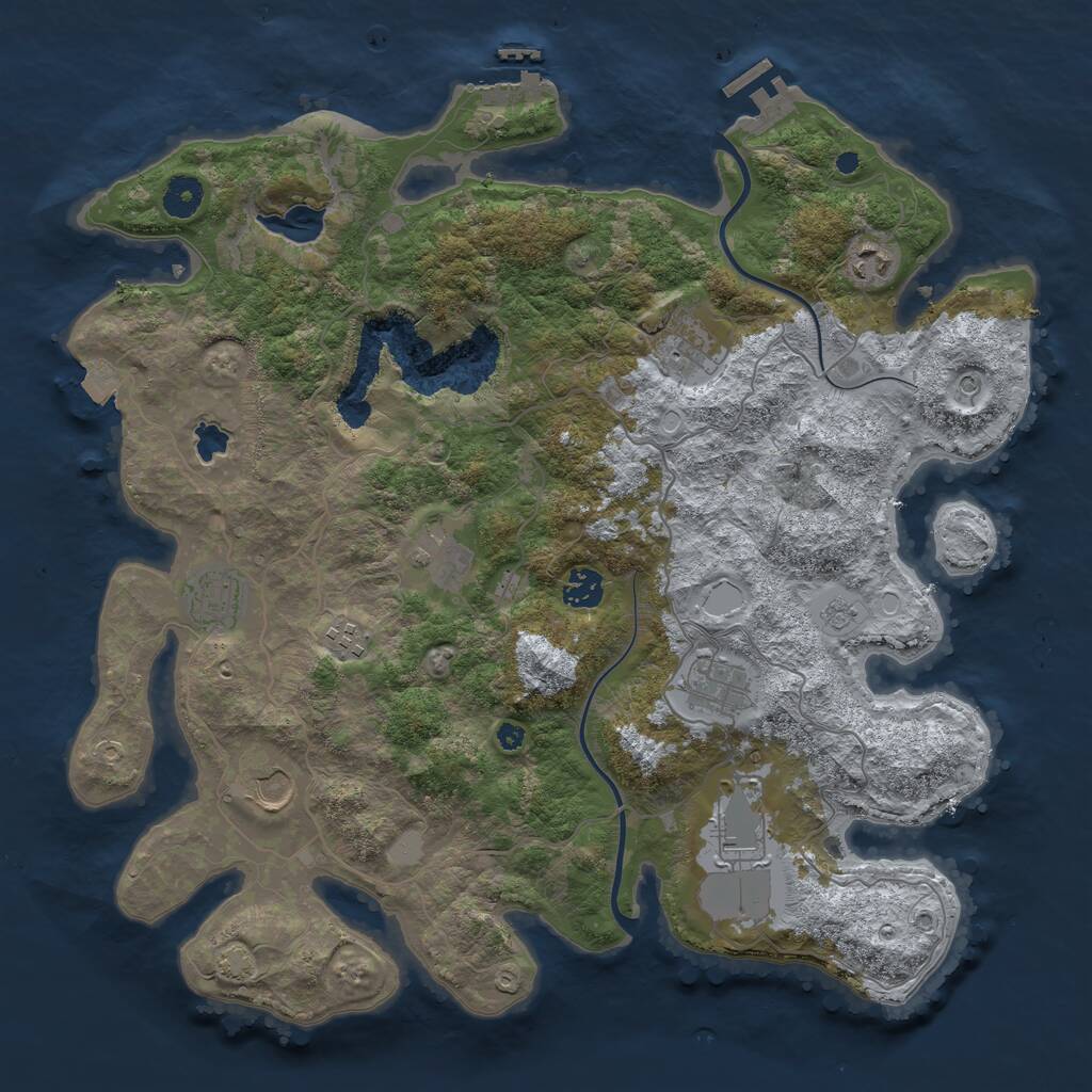 Rust Map: Procedural Map, Size: 4000, Seed: 231438678, 15 Monuments