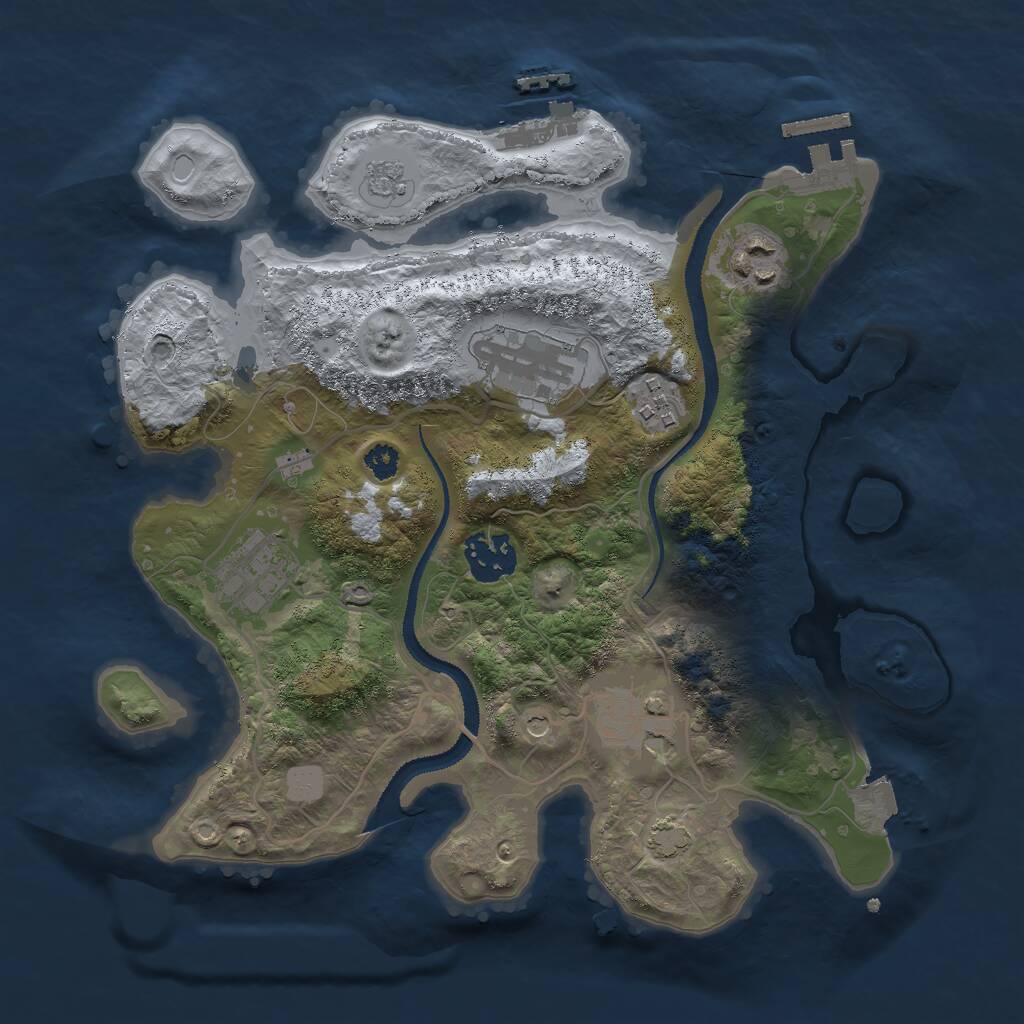 Rust Map: Procedural Map, Size: 3000, Seed: 26160, 12 Monuments