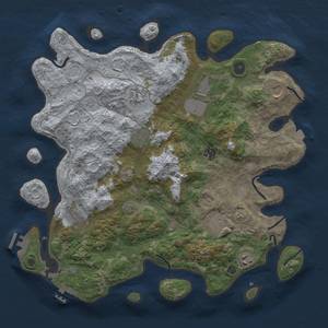 Thumbnail Rust Map: Procedural Map, Size: 4000, Seed: 925997367, 17 Monuments