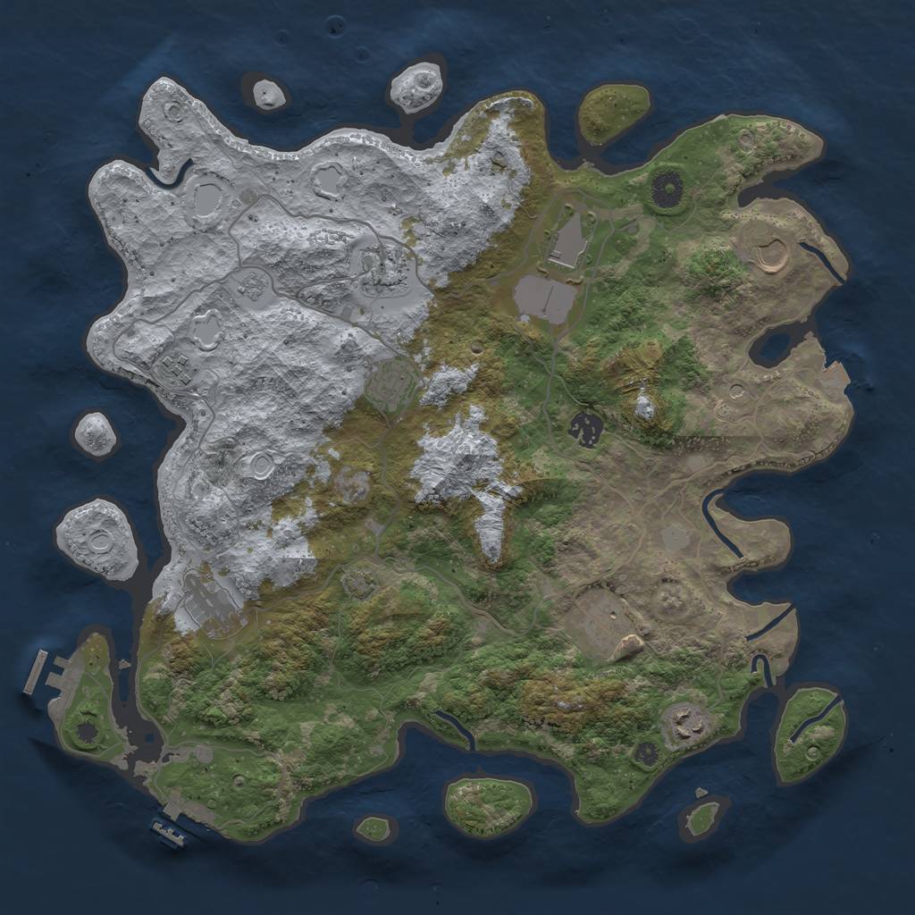 Rust Map: Procedural Map, Size: 4000, Seed: 925997367, 17 Monuments