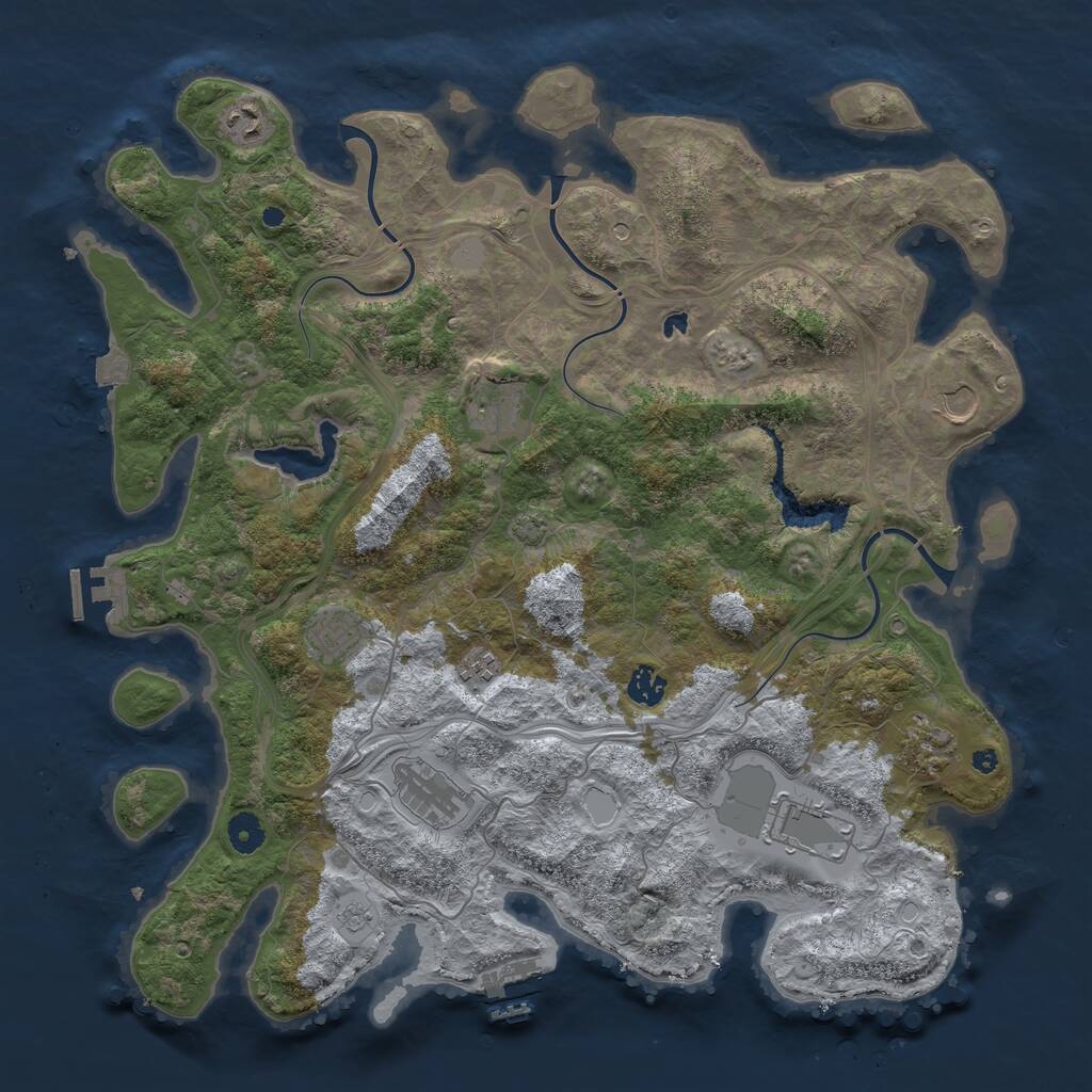 Rust Map: Procedural Map, Size: 4250, Seed: 1107245851, 15 Monuments