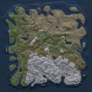 Thumbnail Rust Map: Procedural Map, Size: 4250, Seed: 1107245851, 15 Monuments