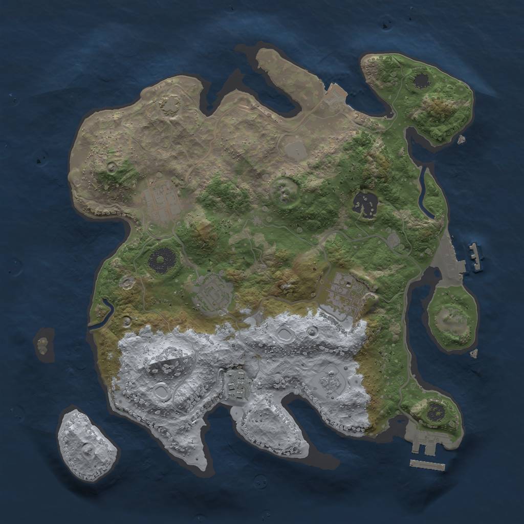 Rust Map: Procedural Map, Size: 3000, Seed: 17155006, 12 Monuments