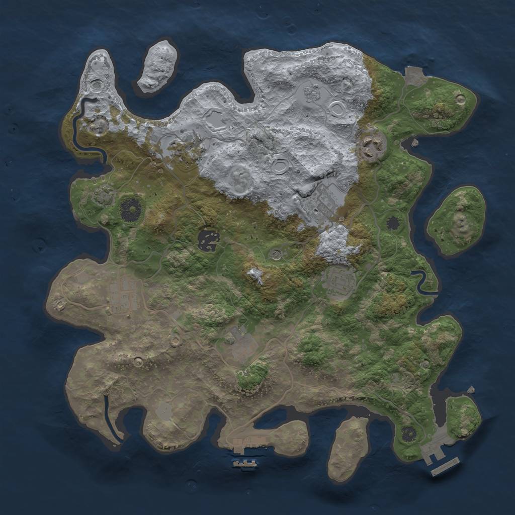 Rust Map: Procedural Map, Size: 3400, Seed: 22299085, 15 Monuments