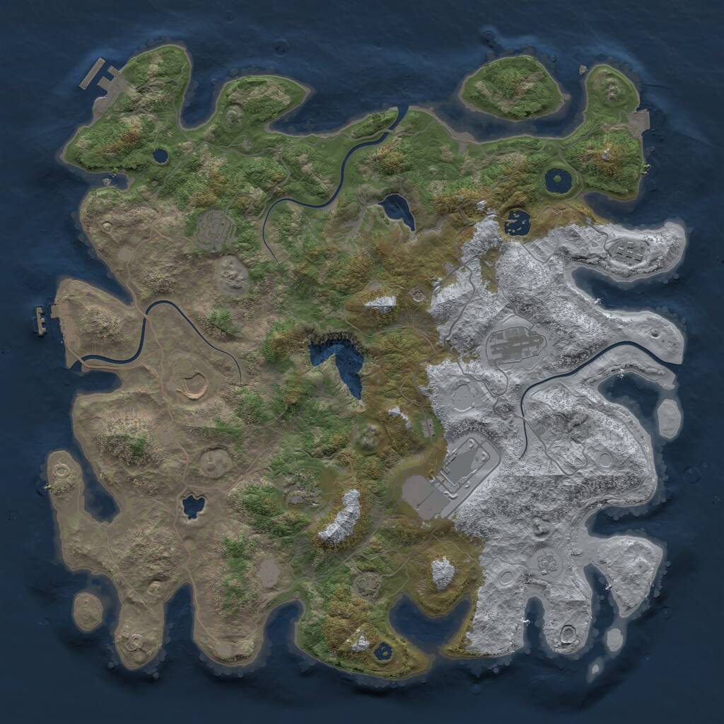 Rust Map: Procedural Map, Size: 4100, Seed: 18751030, 13 Monuments