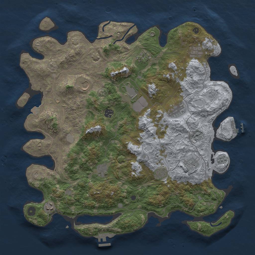 Rust Map: Procedural Map, Size: 4300, Seed: 9876513, 19 Monuments