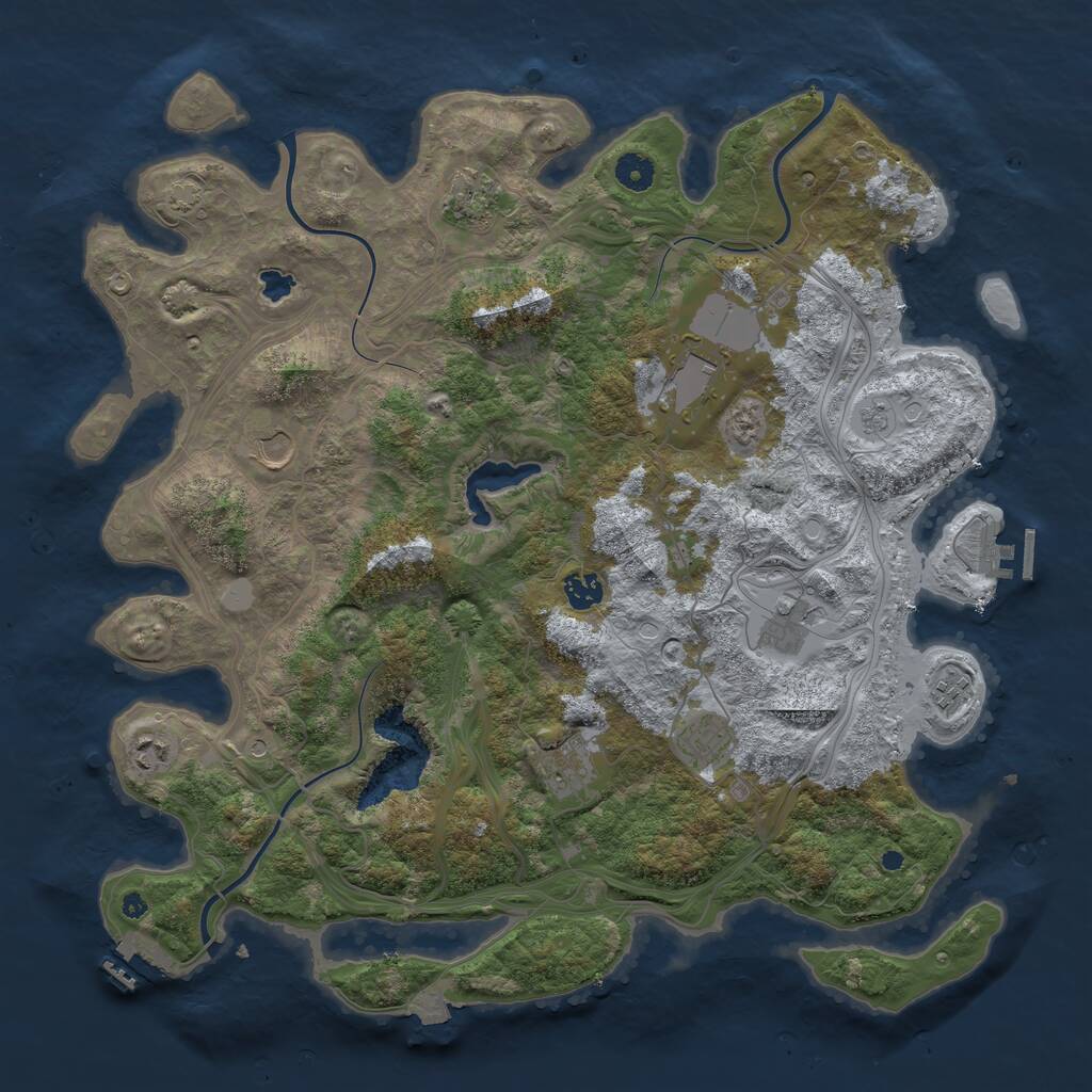 Rust Map: Procedural Map, Size: 4300, Seed: 9876513, 15 Monuments