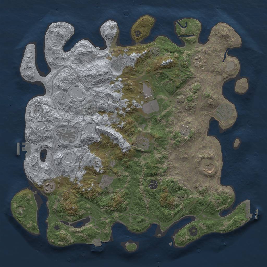 Rust Map: Procedural Map, Size: 4250, Seed: 19340540, 19 Monuments