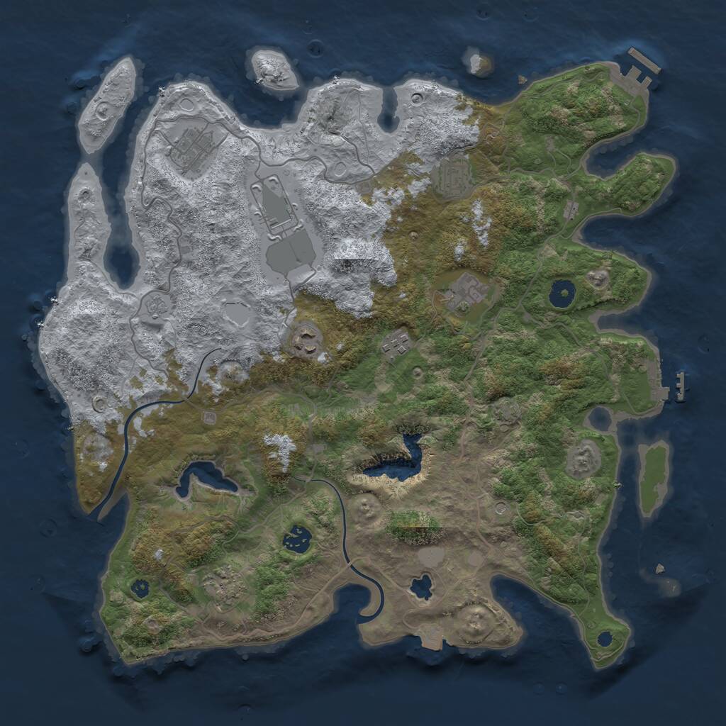 Rust Map: Procedural Map, Size: 4000, Seed: 403947185, 14 Monuments