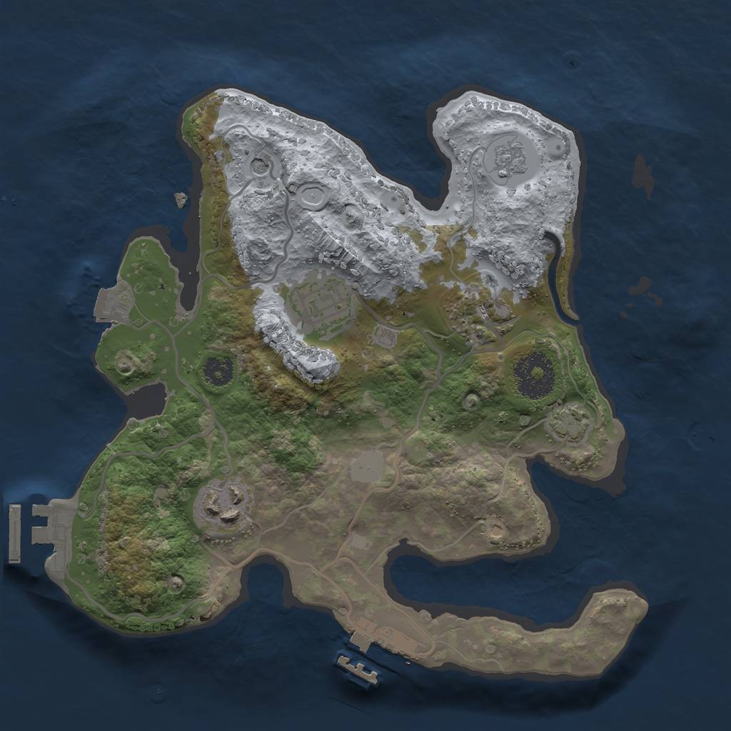 Rust Map: Procedural Map, Size: 2500, Seed: 713556210, 11 Monuments